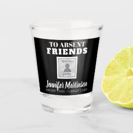Toast aan afwezige vrienden shot glas