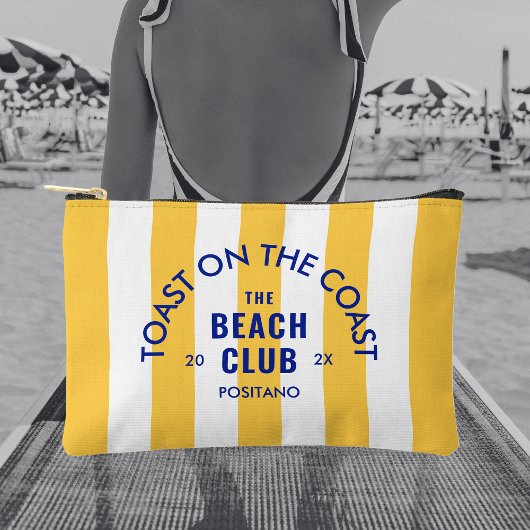 Toast aan de kust van de Beach Club Yellow Stripe Etui