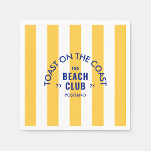 Toast aan de kust van de Beach Club Yellow Stripe Servet