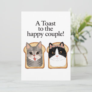 Toast Aan Het Gelukkige Paar Grappige Kat Huwelijk Kaart