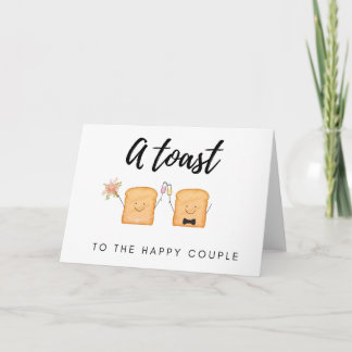 Toast aan het Happy Couple | Cute Wedding Card Kaart