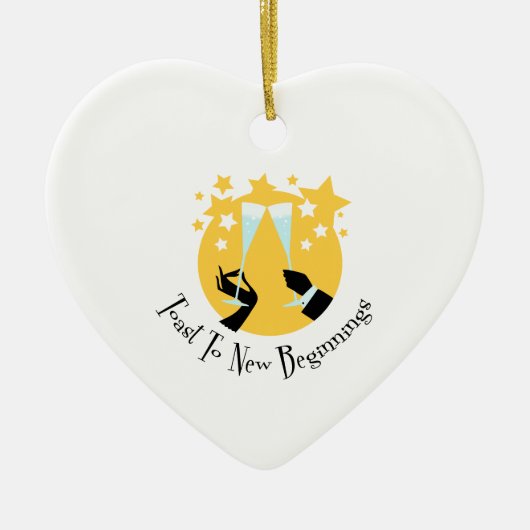 Toast aan nieuw begin keramisch ornament (Voorkant)