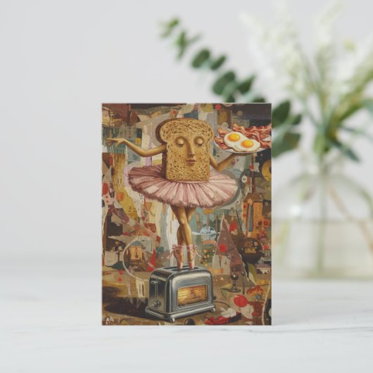 toast and ballet for breakfast surreal briefkaart (Staand voorkant)