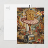 toast and ballet for breakfast surreal briefkaart (Voorkant / Achterkant)