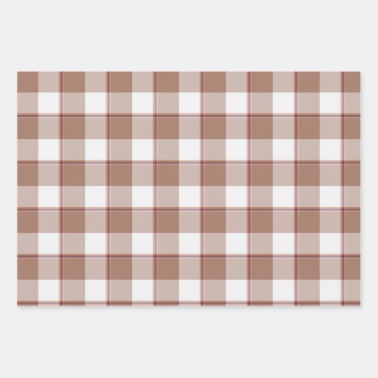 Toast Brown and Athens Gray Plaid Inpakpapier Vel (Voorkant 3)