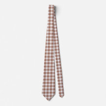 Toast Brown and Athens Gray Plaid Neck Tie