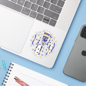 Toast Contour Sticker nieuwjaar (Laptop met iPhone)