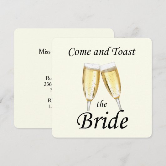 Toast de Bride Bachelorette Party ivory Kaart (Voorkant / Achterkant)