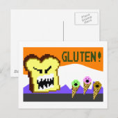 Toast, de Gluten Menace: 8-bits stijl Briefkaart (Voorkant / Achterkant)