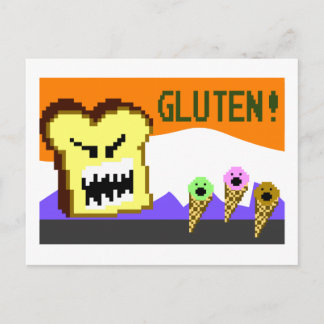 Toast, de Gluten Menace: 8-bits stijl Briefkaart