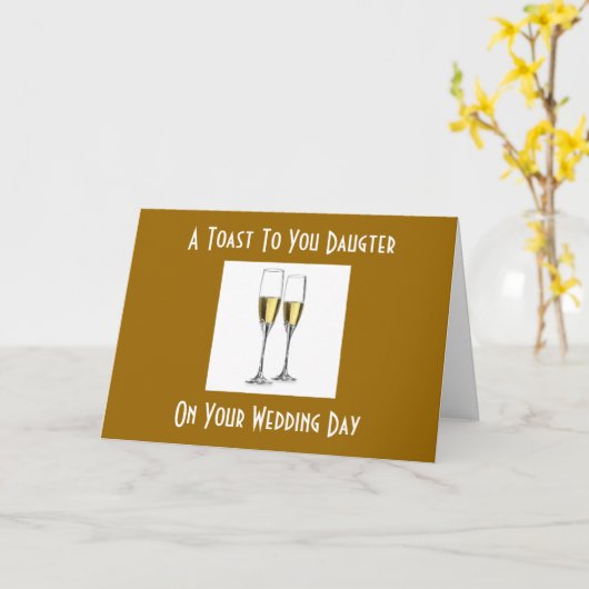 TOAST DOCHTER OP TROUWDAG KAART (Gele Bloem)