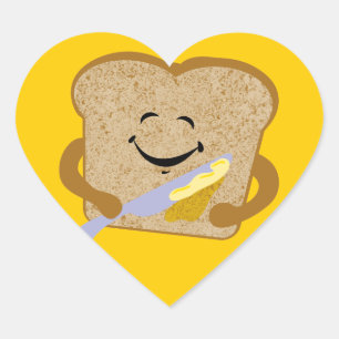 Toast en boter hart sticker