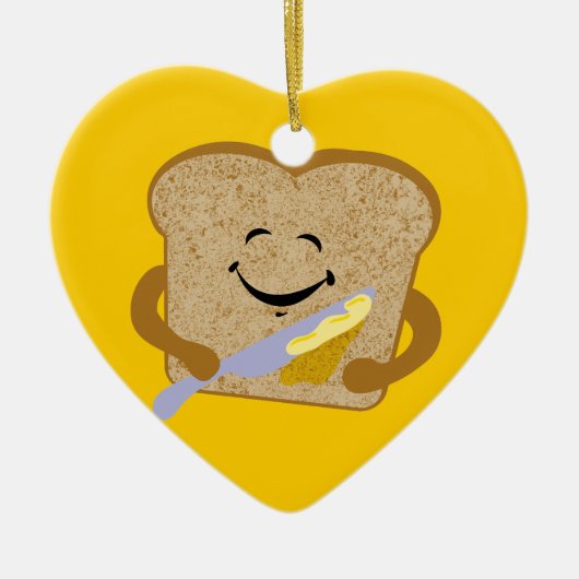 Toast en boter keramisch ornament (Voorkant)
