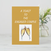 TOAST-ENGAGEMENT ARTIJ INVITATIE KAART (Staand voorkant)