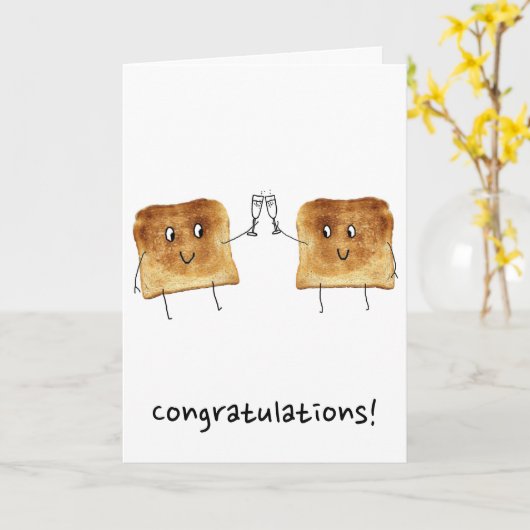Toast Gefeliciteerd Kaart (Gele Bloem)