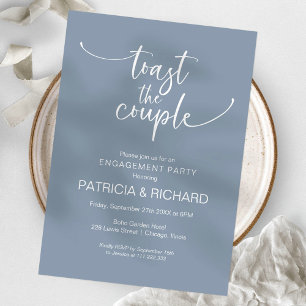 Toast Het Stel Chic Calligrafie Verlovingsfeest Kaart