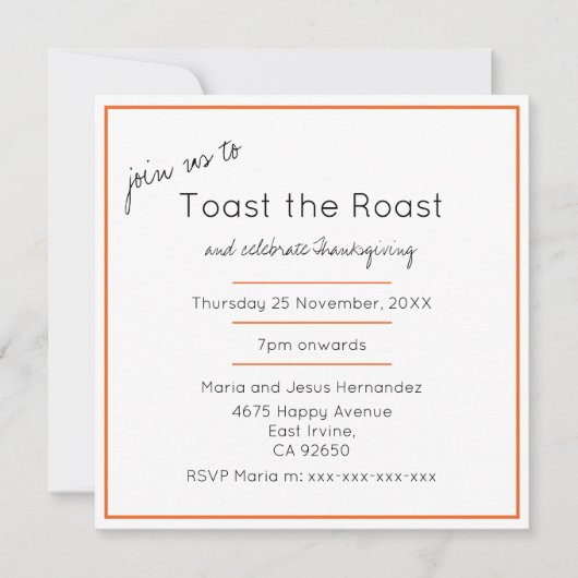 Toast het zuiderfeest van de Gematigde Thanksgivin Kaart (Voorkant)