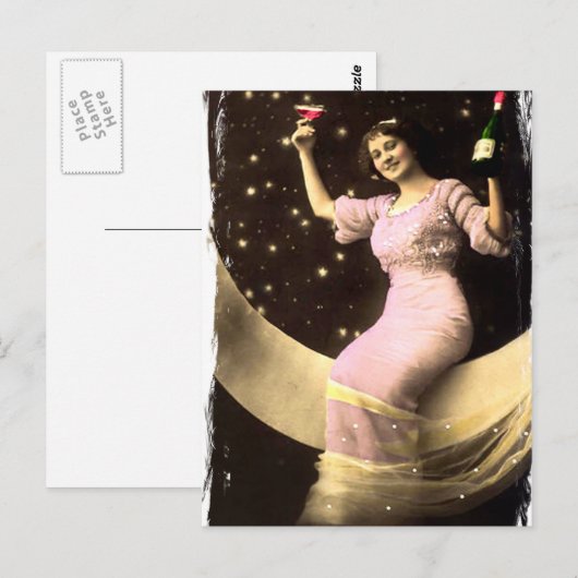 Toast je vanaf de maan briefkaart (Voorkant / Achterkant)