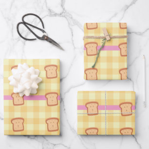 Toast Kawaii-wrapppapier (set van 3) Inpakpapier Vel