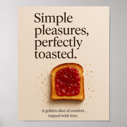 Toast Keuken Minimalistisch Eten Trendy Wall Art Poster (Voorkant)