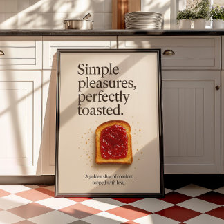 Toast Keuken Minimalistisch Eten Trendy Wall Art Poster
