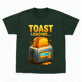 Toast Loading Funny Breakfast Gamer Design T-shirt