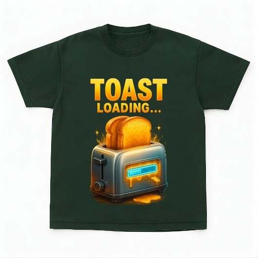 Toast Loading Funny Breakfast Gamer Design T-shirt
