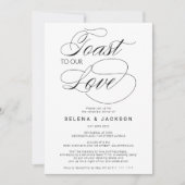 Toast Love Black White bruiloft, diner Kaart (Voorkant)