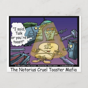 Toast Mafia Funny Offbeat Cartoon Gifts & T - shir Briefkaart