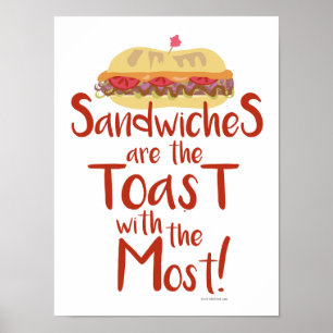 Toast met de meeste Funny Sandwich Meal Love Poster