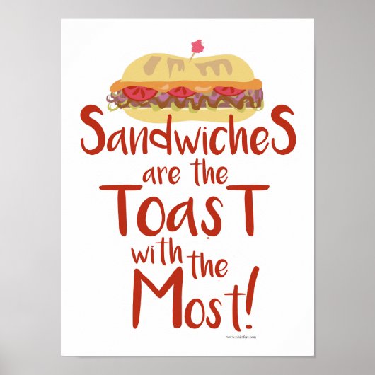 Toast met de meeste Funny Sandwich Meal Love Poster (Voorkant)