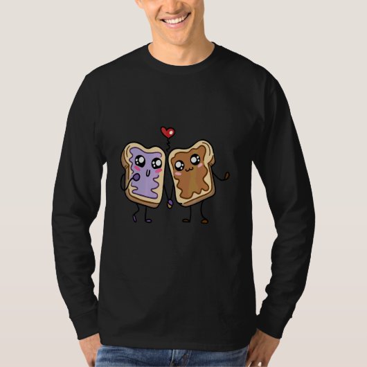 Toast met jam en pindakaas t-shirt (Voorkant)