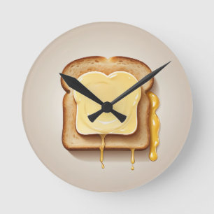 Toast met smeltende boter ronde klok