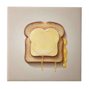 Toast met smeltende boter tegeltje