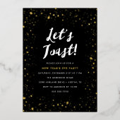 Toast nieuwjaarsfeest folie uitnodiging (Voorkant)