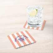 Toast On The Coast The Beach Club Roze Streep Kartonnen Onderzetters (Insitu)