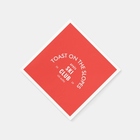 Toast On The Slopes Après Ski Club Retro Rood  Servet (Hoek)