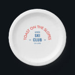 Toast On The Slopes Après Ski Club Rood & Blauw Papieren Bordje<br><div class="desc">Toast On The Slopes, Après Ski Club, retro rood & blauw ski-resortembleem, papieren borden. Personaliseer met het jaar van je skivakantie en skiresort-locatie. Perfect voor een groepsskivakantie of voor een après-ski-thema verjaardag, vrijgezellenfeest of meidenavakantie. Ontworpen om te passen bij onze Toast On The Slopes Après Ski Club Retro Rood &...</div>
