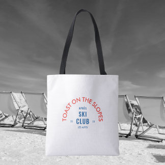 Toast On The Slopes Après Ski Club Rood & Blauw Tote Bag