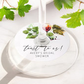  toast op Amerikaanse Waterverf wijnglas Wijnglaslabel