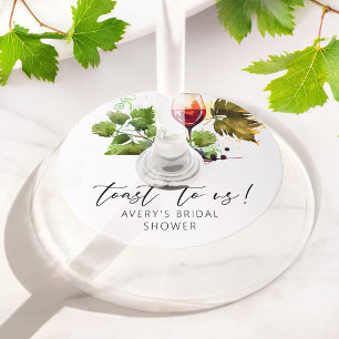 toast op Amerikaanse Waterverf wijnglas Wijnglaslabel