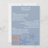 Toast op de kust Bachelorette Uitnodigen en Detail Kaart (Achterkant)