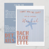 Toast op de kust Bachelorette Uitnodigen en Detail Kaart (Voorkant / Achterkant)