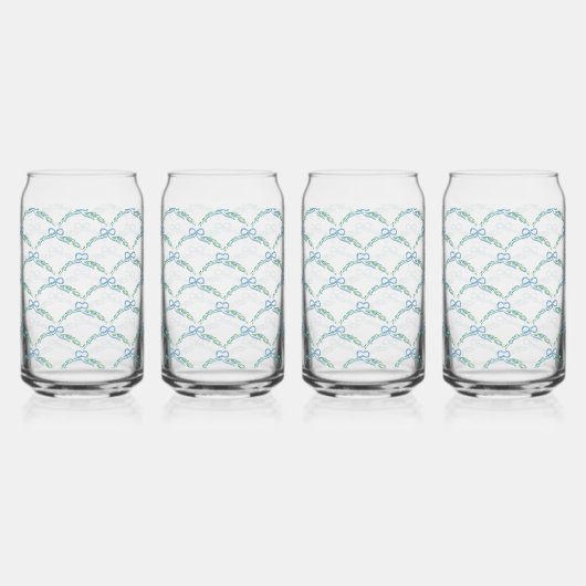 Toast op de kust Coquette Bow Trellis Cheers Blikvorm Glas (Rechts)