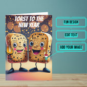 Toast op de nieuwe jaren kaart