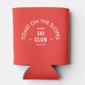 Toast op de pistes après skiclub Retro Red Blikjeskoeler (Achterkant)