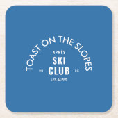 Toast op de pistes après skiclub Sky Blue Kartonnen Onderzetters (Voorkant)