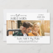 Toast op de toekomst Mr & Mrs Verloving Photo Part Kaart (Voorkant)