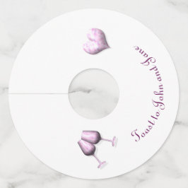 Toast op het gelukkige paar wijnglaslabel