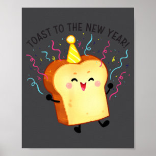 Toast Op Het Nieuwe Jaar Pun Poster